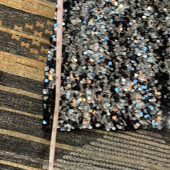 Zara pewter sequin high rise flares- party pants - Picture 9 of 11